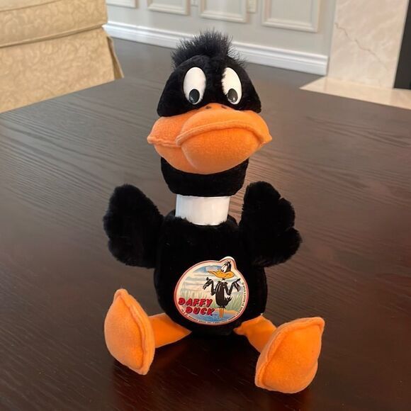 Vintage Warner Bros Inc Daffy Duck Stuff Plush Toy 1990 Looney Tunes Characters