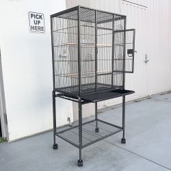 New $95 Large 53” Bird Cage for Parakeet Parrot Cockatiel Canary Finch Lovebird, Size 24x17x53” 