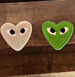 Comme des Garçons Heart Eye Embroidered Patches Set of 2