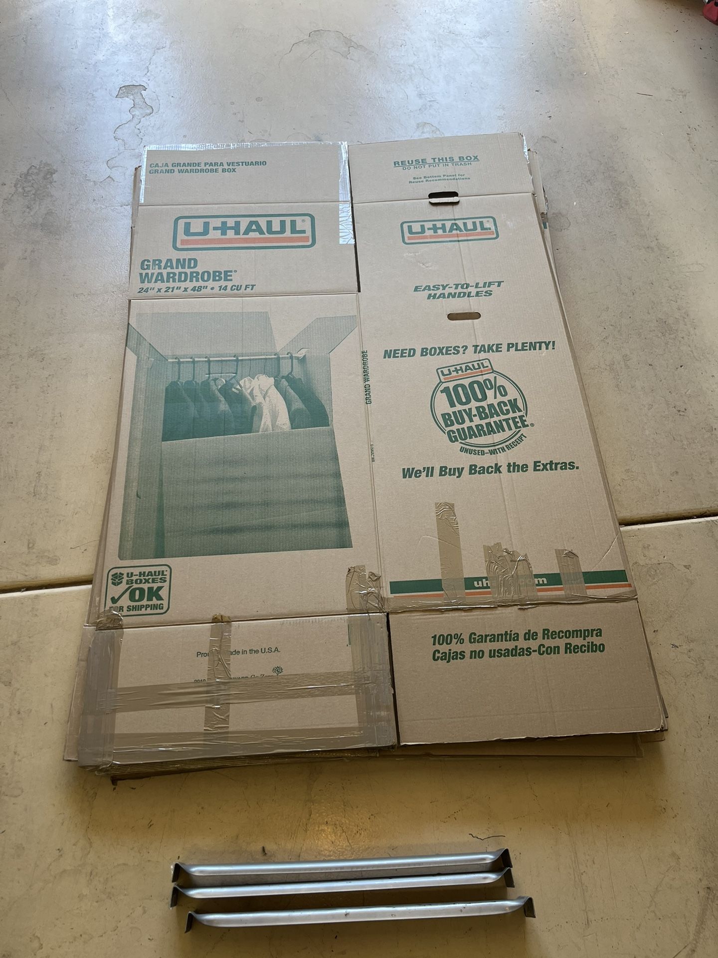 Wardrobe Moving Boxes UHaul “Grand Wardrobe Boxes” 48” x 24” x 21