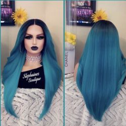 Human Hair Blended Lace Front Wig 
