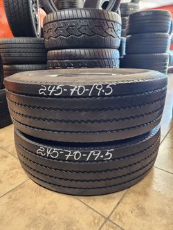 245 70R 19.5 MICHELIN XZE TIRES 2457019.5 USED TIRES (PAIR)