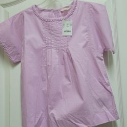 Crewcuts Girls Lavender Short Sleeve Blouse, Sz. 7 NWT