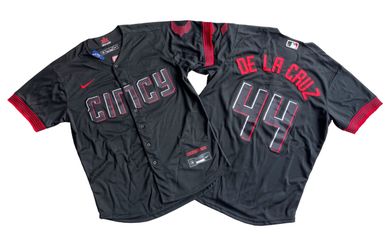 Cincinnati Reds #44 Elly De La Cruz Jersey Black M-L