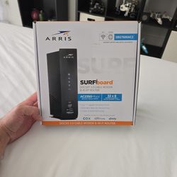 Surf Board Arris Modem  Wifi Router  And Cable 