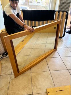 Heavy wooden mirror