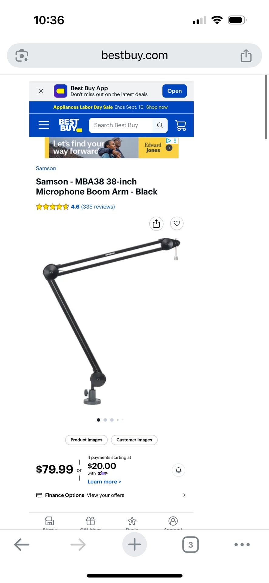 Samson MBA38 Microphone Boom Arm