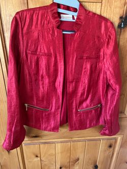 Chico's Red Satin Blazer Jacket