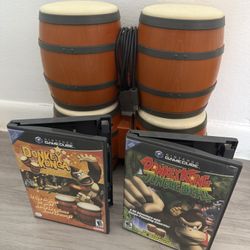 GameCube Donkey Kong Junglebeat, Donkey Konga, And Two Bongos