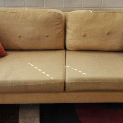 Mid-Century Modern Tufted Sofa - Mustard Yellow - MCM Statement Piece