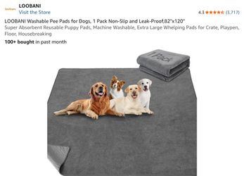 LOOBANI Non-Slip Washable Pee Pad for Dogs, 1 Pack Extra Large Reusable