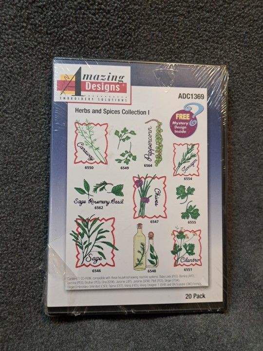 Amazing Designs Embroidery CD - Herbs & Spices Collection 1