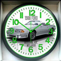 Wall Clock 1988 Ford McLaren Mustang Garage Shop Put On The Dark Wall Clock New!
