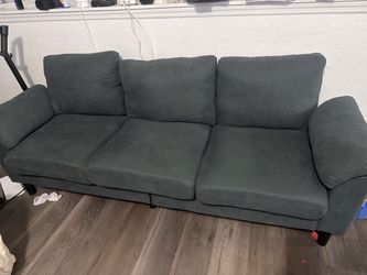 Dark Gray Fabric 3-Seat Sofa