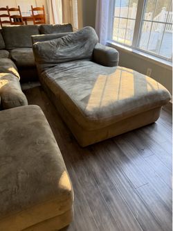 Large Sectional Sofa Couch L Shape Ottoman
