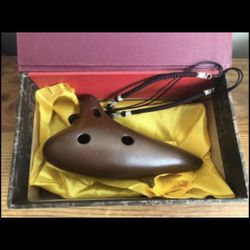 "Forest Whisper" 12 Hole Ocarina Classic Straw fire Masterpiece Collectible,Alto C Ceramic Ocarina,H