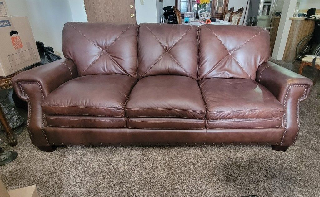 Genuine Leather Sofa And Loveseat