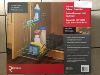 Pull out cabinet Organizer 9 inch wide x 18.5 inch deep Chrome