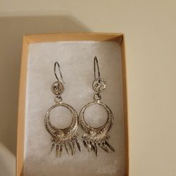 Silver Filigree Frida Kahlo Style Earrings