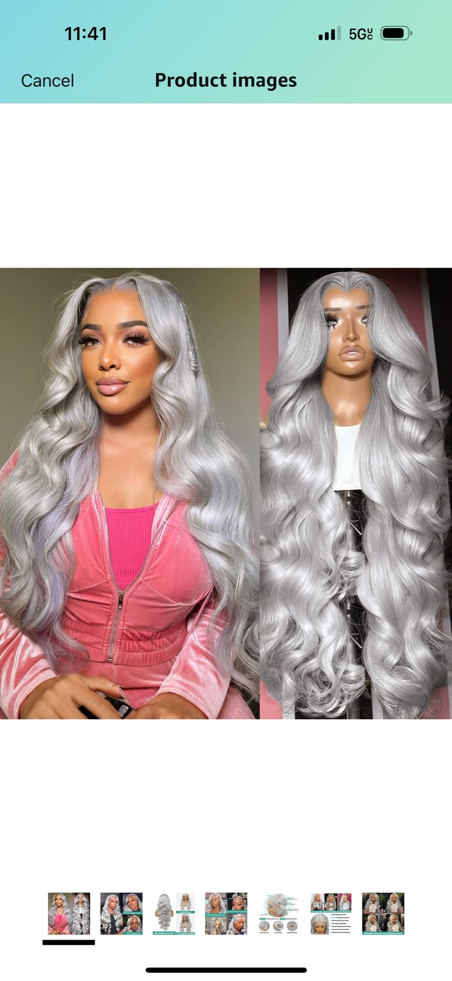 30 Inch Grey Body Wave Lace Front Wig – 13x6 HD Lace, 200  display picture 3