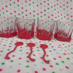 4 Makers Mark Bourbon Cup Whiskey Wax Seal Rocks Glasses Old Fashioned Glasses