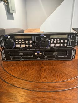 (karaoke set up) cd/g dual cd machine, with karaoke book, CDs, and Microphones