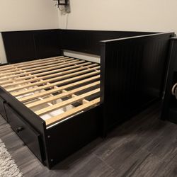Full Bed Frame With Drawers