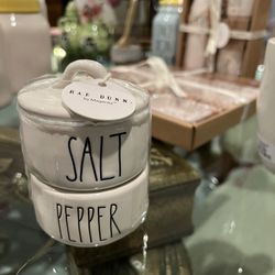 Rae Dunn Salt Pepper Stackers White