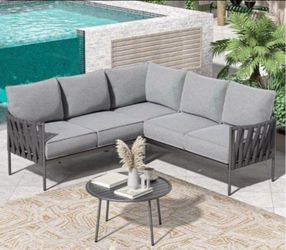 Deep seating cushions brand new inside the box patio sofa set 🆕☑️✅