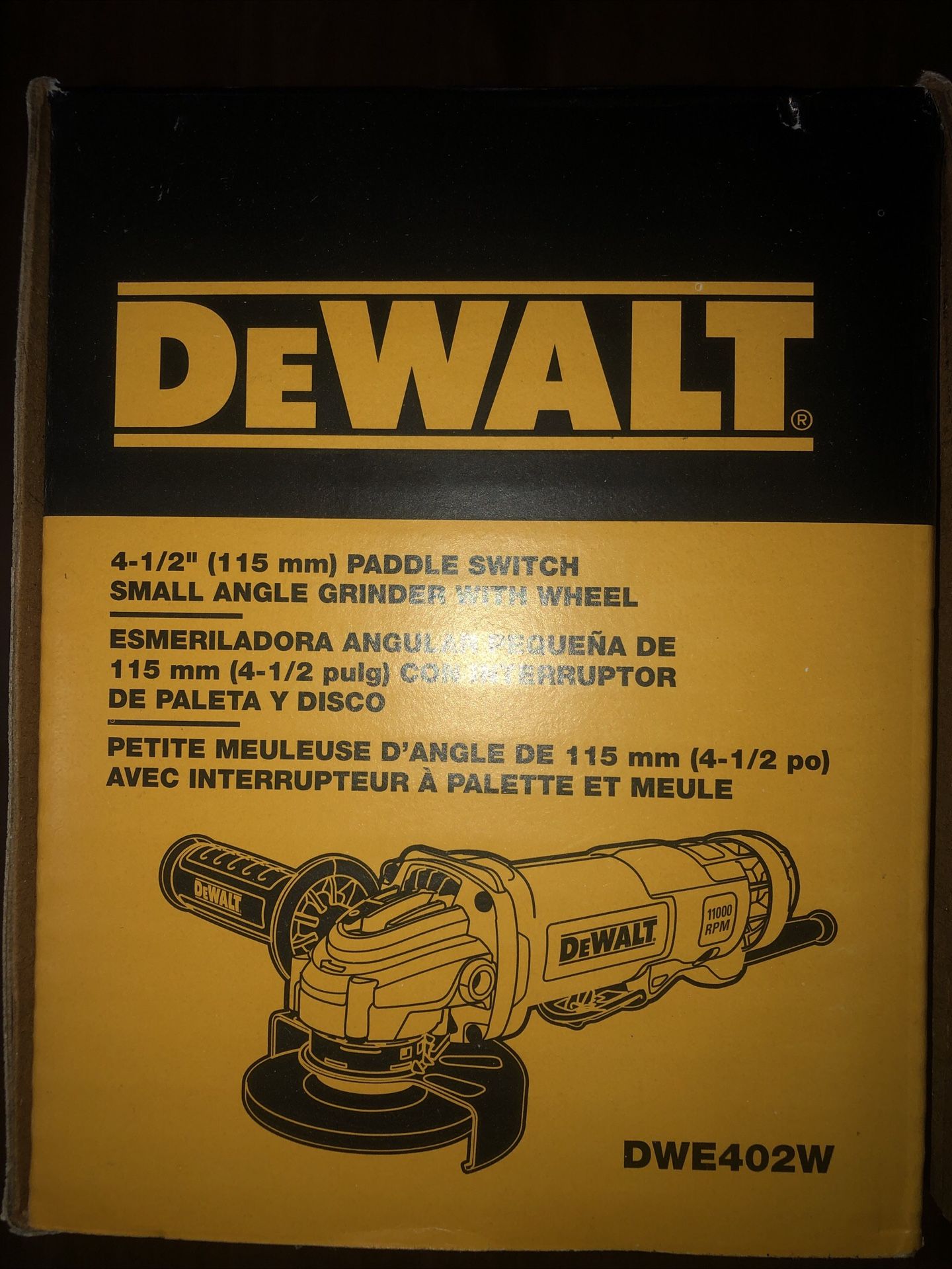 Dewalt Paddle switch Small angle Grinder With Wheel