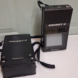 Rare Vintage 1980'S Magnavox Escort 4 Black & White Mini TV