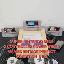 NINTENDO SNES CONSOLE VINTAGE 3 GAMES GOOD CONDITION 