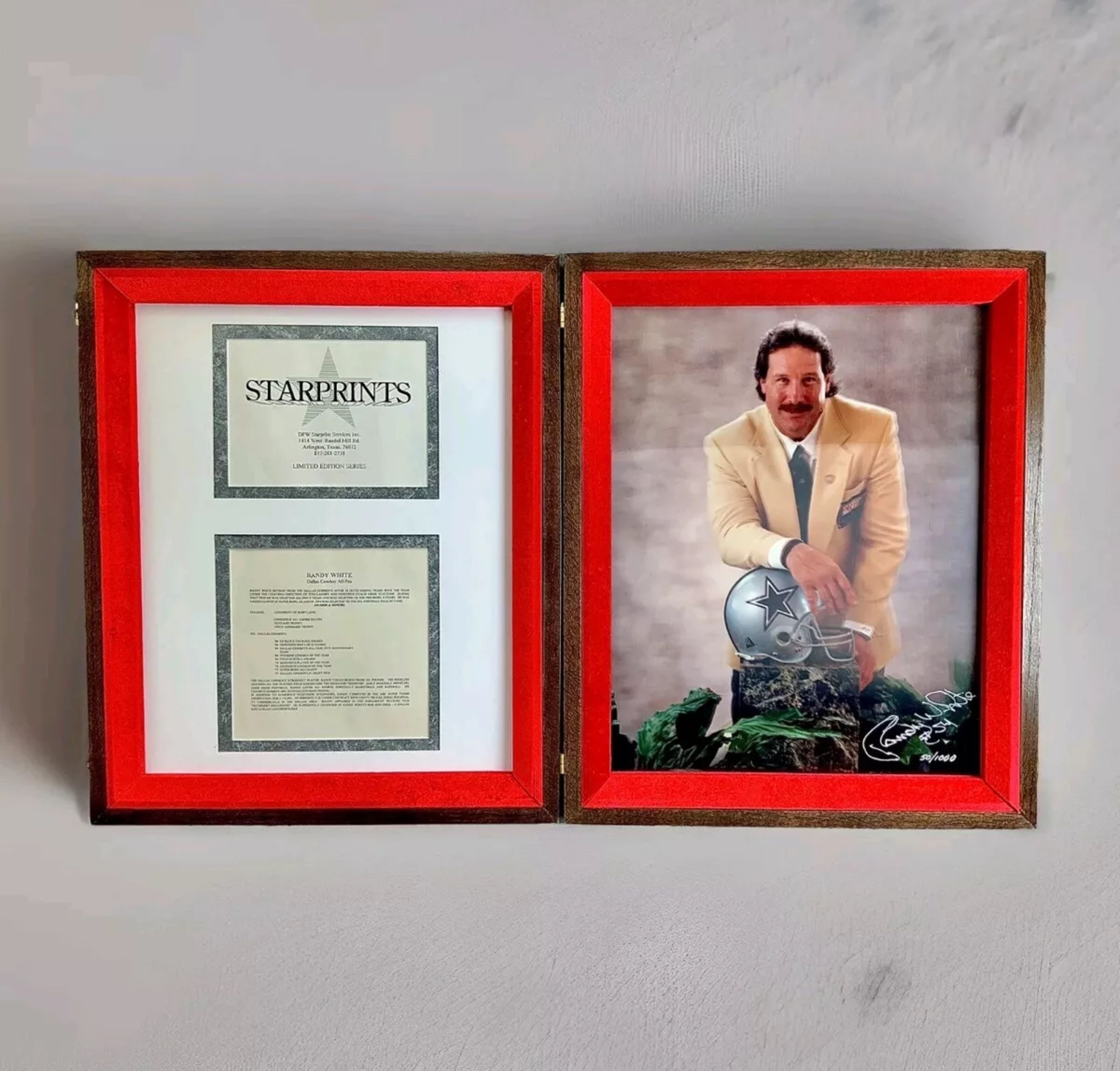 RANDY WHITE Signed 16x20" Framed Lenticular Photo, LIMITED 50/1000, D. Cowboys