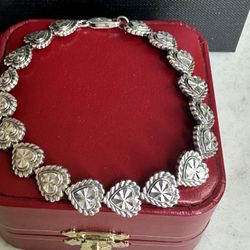 Beverly Hills Sterling Silver 💕 Hearts Diamond Cut Bracelet, 7.5 In . Lobster Closure , Gorgeous!! Hearts All Around . Marked Beverly Hills Silver925