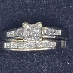 14kt Diamond Wedding Set