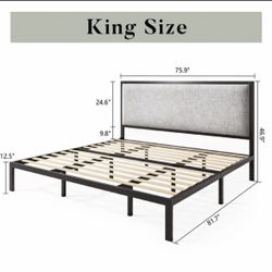 King Size Bed Frame 14” H - Like New