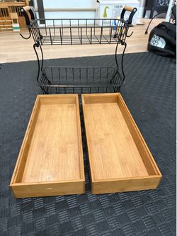Fruit stand and 2 bamboo organizer
