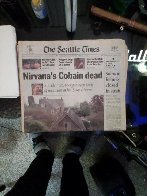 Kurt Cobain "Expired" News Paper From Day After