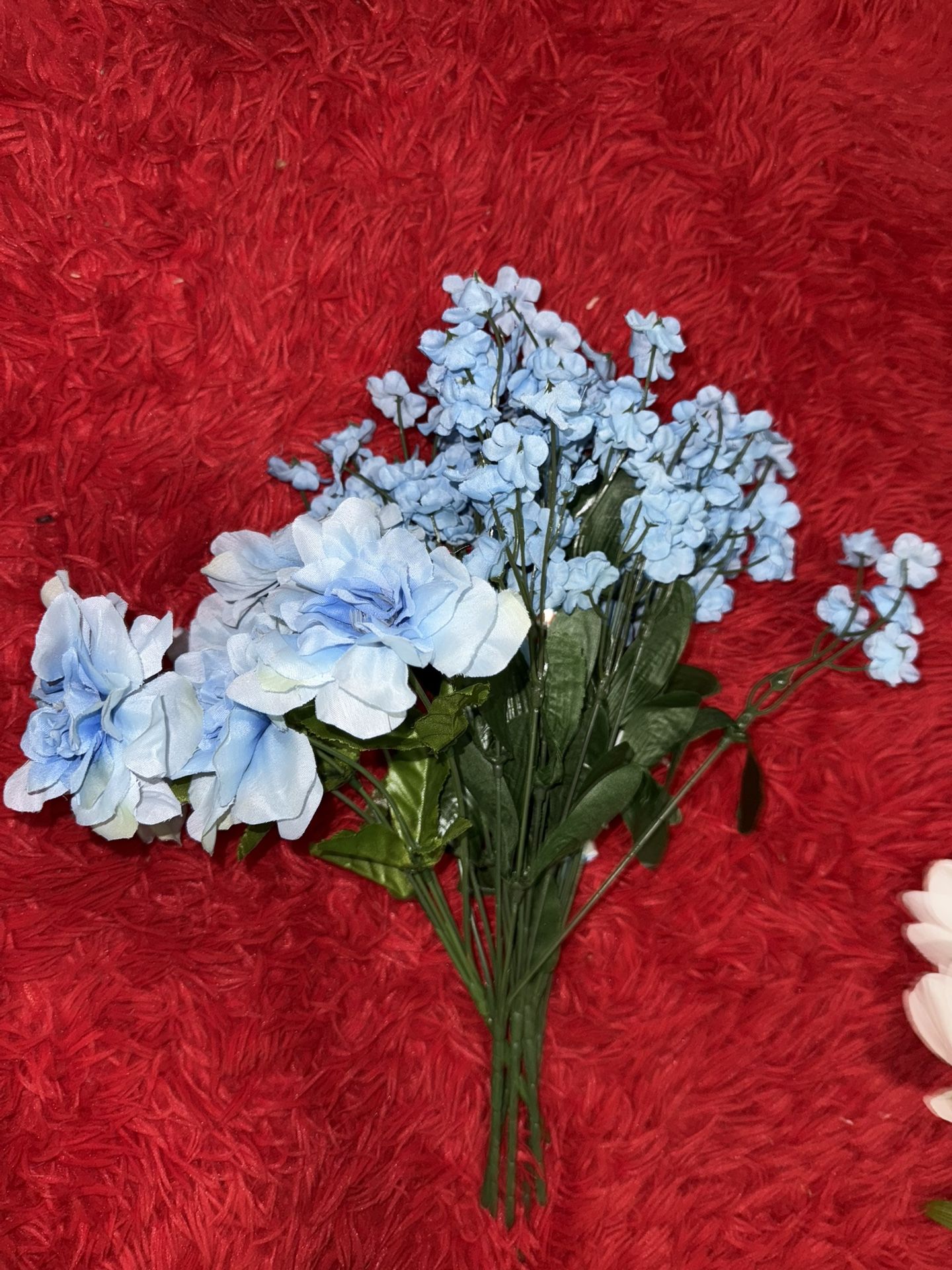 Baby Blue Artificial Flowers Peonies and Babies Breath