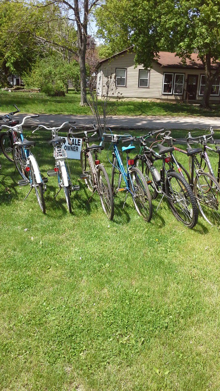 Lots of bikes for sale. $65.00 each, some very nice bikes!