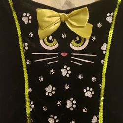 Girls ADORABLE  KITTY CAT Halloween Costume Dress Size Medium (7)  Dress Tail ♡