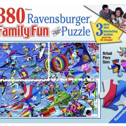 New Ravensburger Family Fun Puzzle Go Fly A Kite 380 Pieces 3 Different Sizes