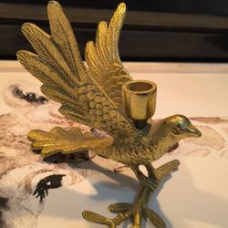 Faux Brass Taper Candle Holder
