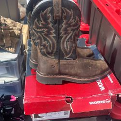 Wolverine work boots steel toe
