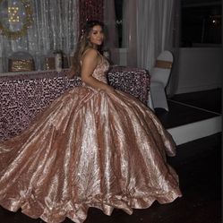 Quinceanera Dress Rose Gold 