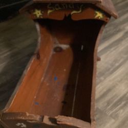 Vintage Wooden Cradle For Dolls 