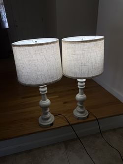 Set of 2 Modern Table Lamps w/ USB & Touch Control – Like New