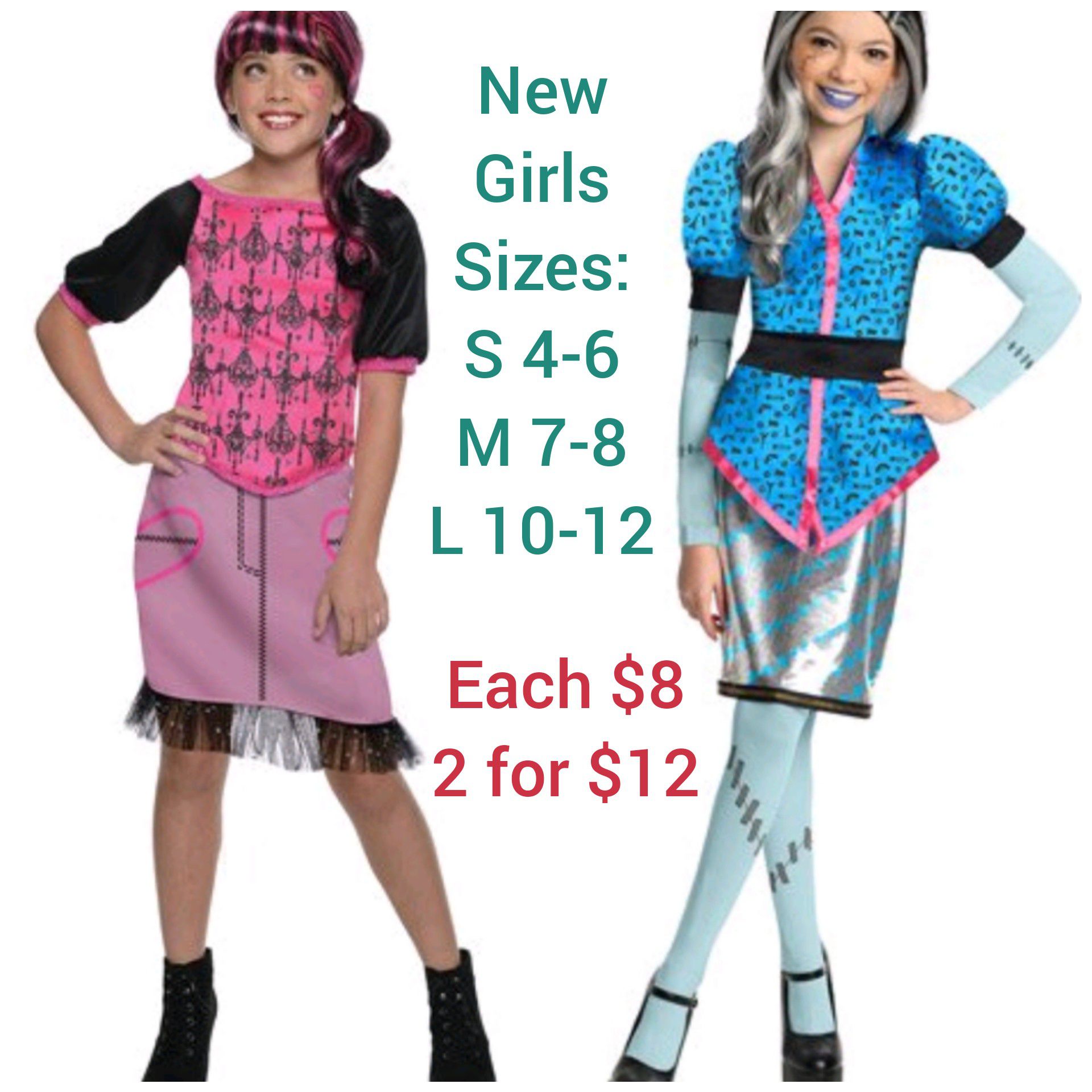 Brand new Halloween costumes for girls. S, M, L