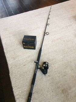Fin-Nor 6500 offshore spinning reel and rod for Sale in Katy, TX