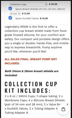 Spare Breast Shields for Silicone Collection Cups, 21mm by Legendairy Milk